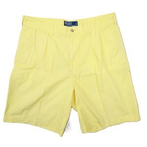 Polo Ralph‎ Lauren Vintage Men's Yellow Tyler Shorts Pleated size 34 (actual 32)